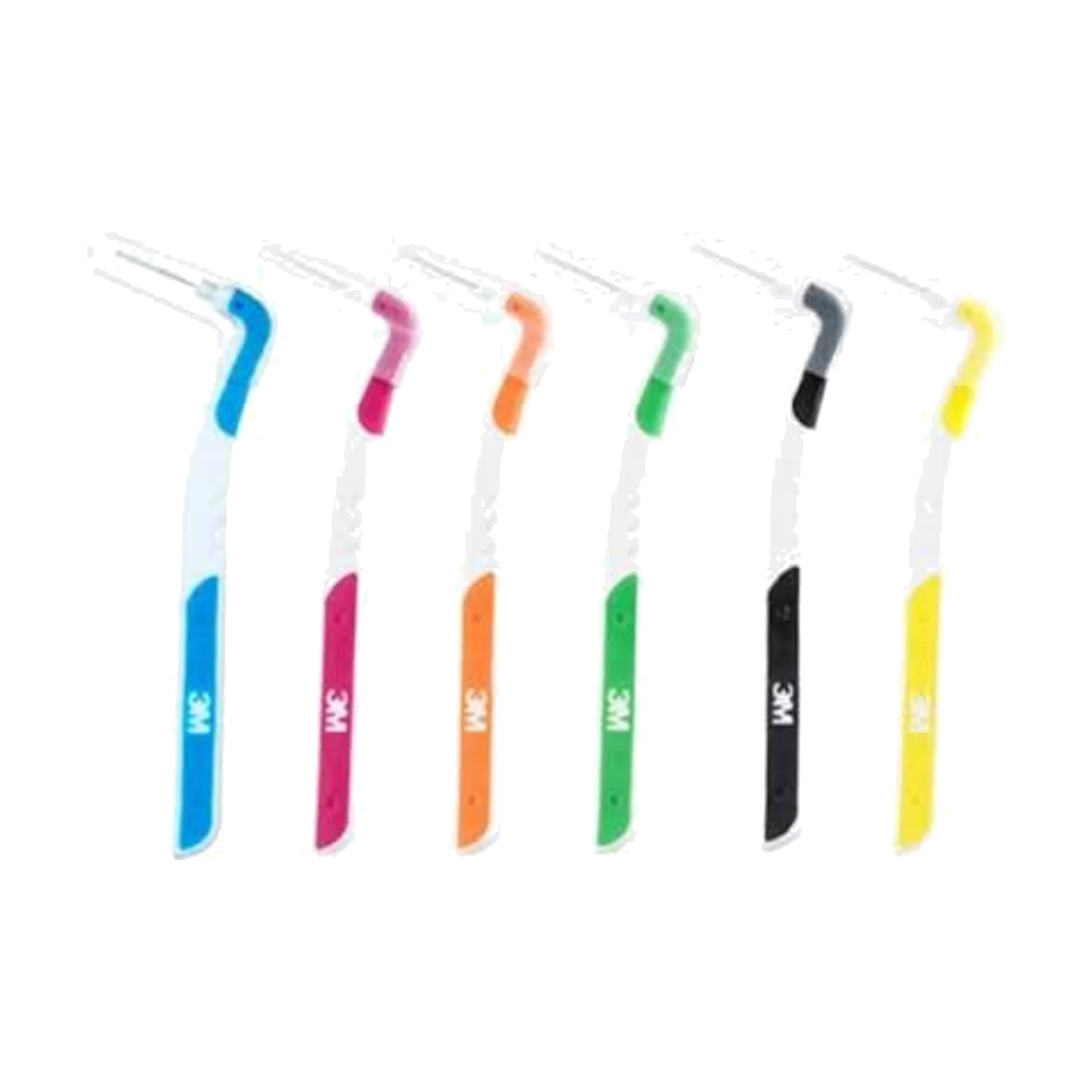 3M L-shaped interdental brushes in six colour-coded sizes